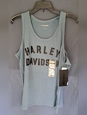 Harley-Davidson Light Blue Logo Scoop Neck Tank Top NWT